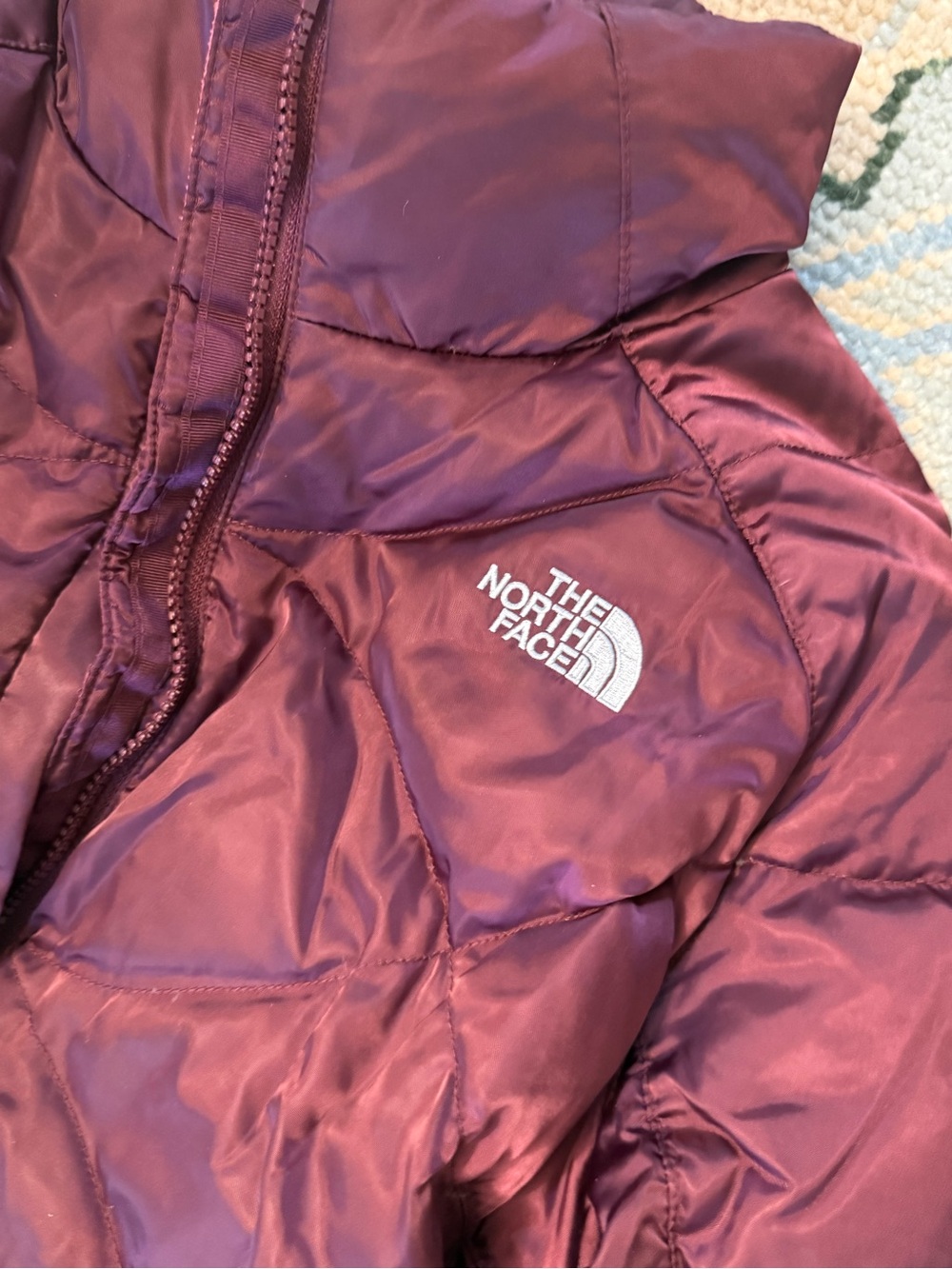 The North Face Kids Burgundy Quilted Puffer Jacket
